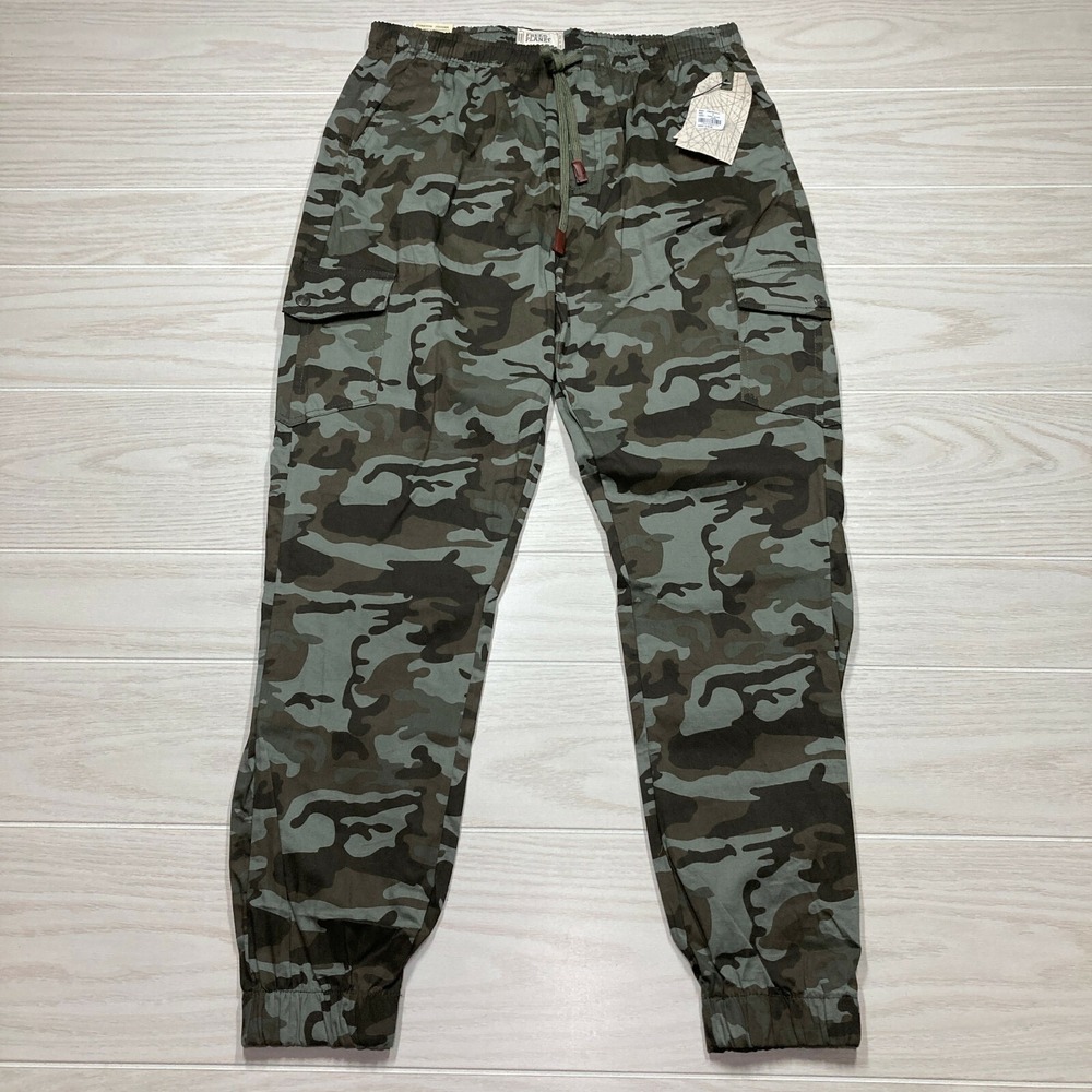 Free Planet‎ Men's Slim Fit Stretch Tapered Jogger Pants Camouflage Large 30x27